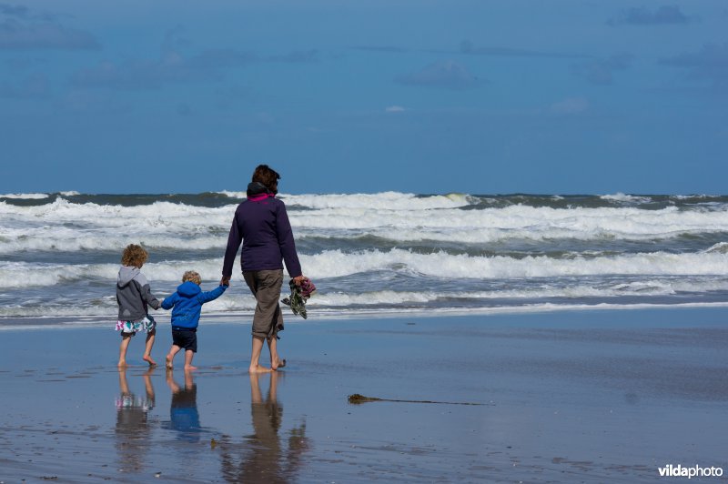 Familie op het strand