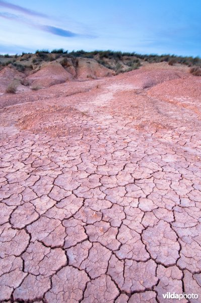 Landschap in de halfwoestijn van Bardenas Reales, Navarra, Spanje