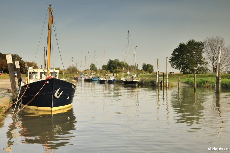 Haventje van Fort Lillo bij hoogtij
