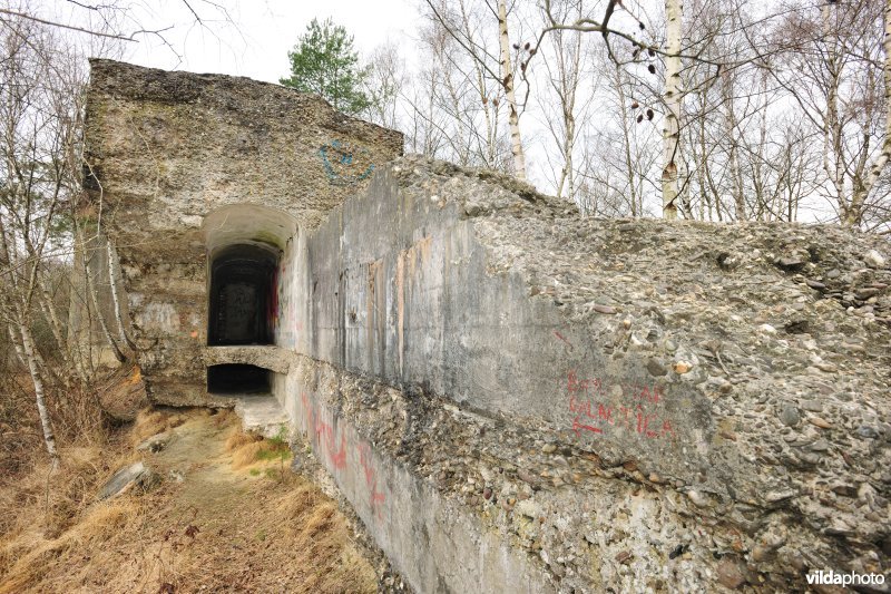 Verwoeste linkervleugel fort Brasschaat