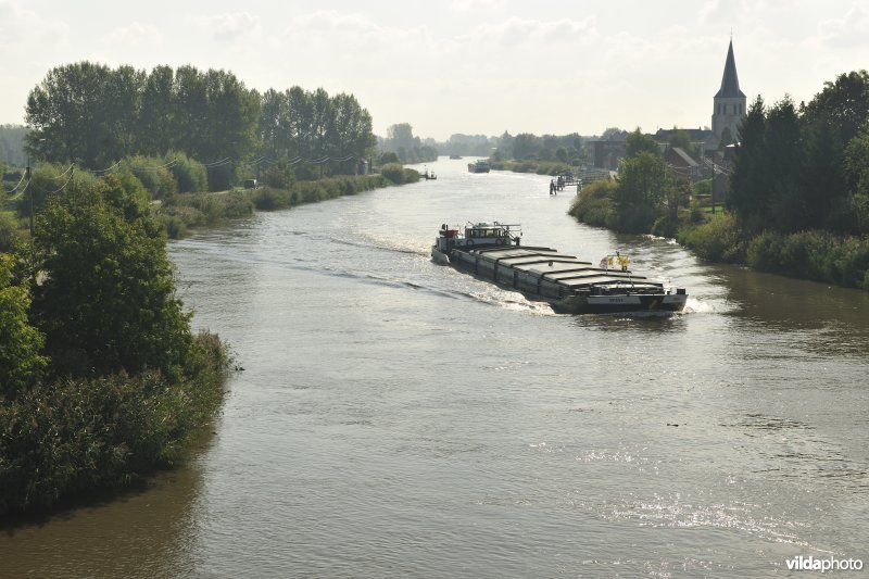 Vrachtboot op de Schelde