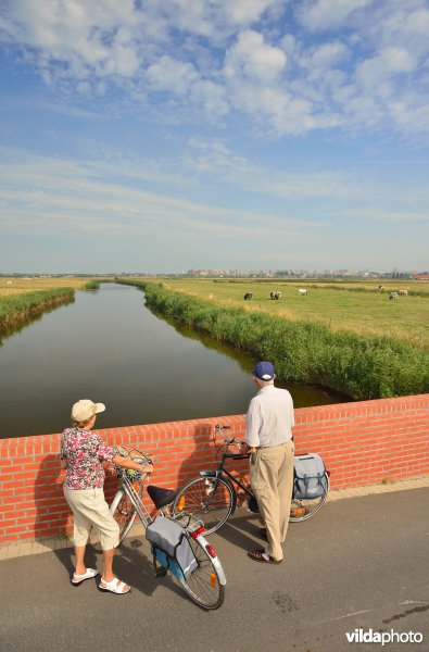 Fietsers in de Uitkerkse Polders